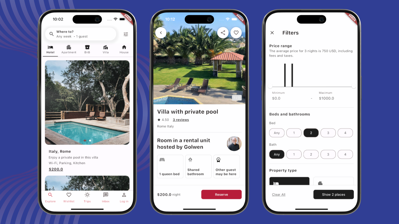 Holiday Booking App (AirBnB Clone)